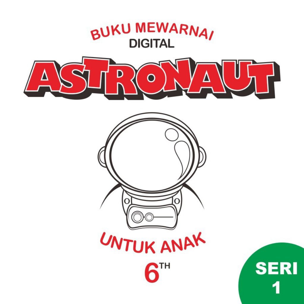digital coloring book astronaut seri 1