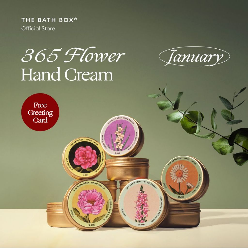 [JANUARY] THE BATH BOX - 365 Flower Hand Cream (Hadiah, Ulang-Tahun, Wisuda, Bunga, Vitamin Kuku, Cr