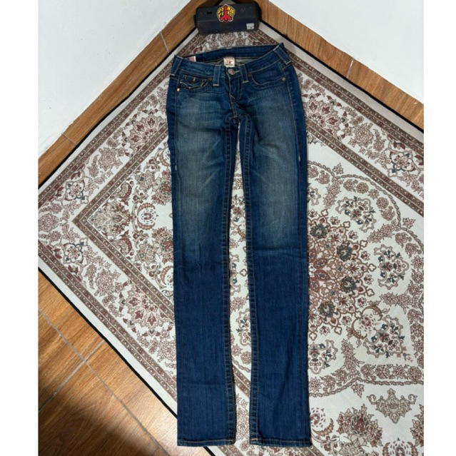 Celana Jeans Truu33 Religion Becky Vintage Bootcut Rhinestone Low-Rise
