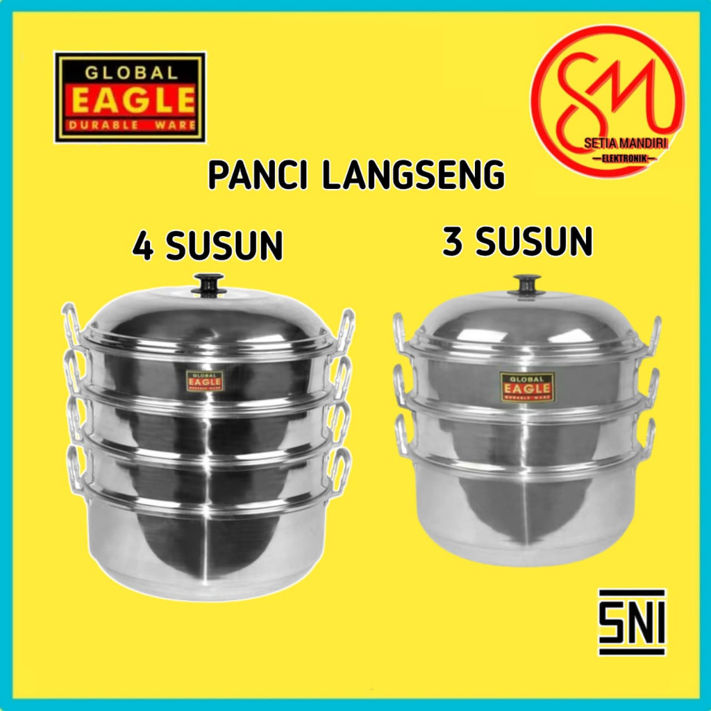 Global Eagle Panci Dandang Langseng Kukusan Steamer Susun