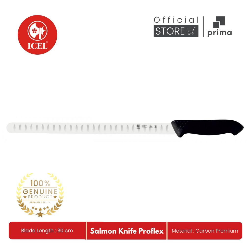 Salmon Knife 30 cm Black | Pisau Salmon - ICEL