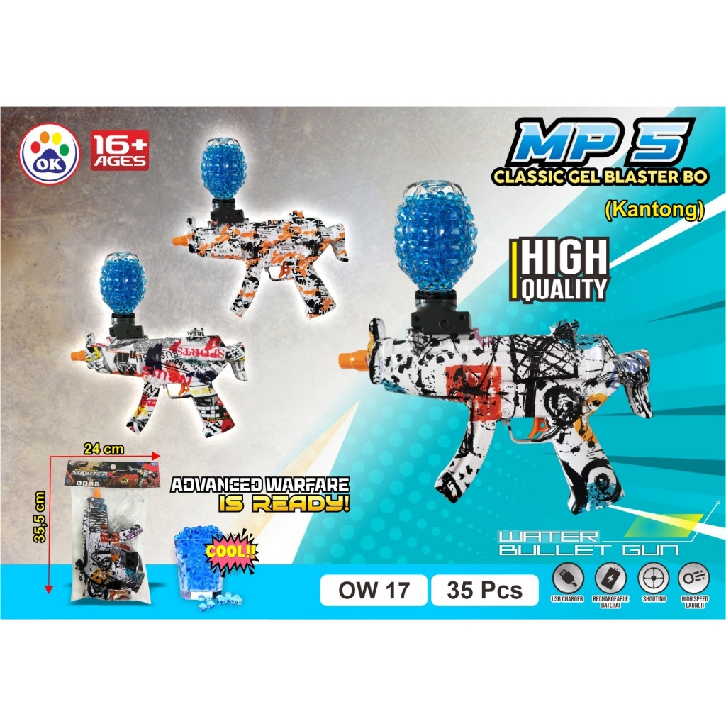 Mainan PISTOL WATER GEL Elektrik Anak - Anak Mainan Tembakan Air Blaster Gun