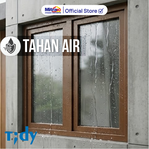 Jendela Double Perangin Aluminium 100x120cm Coklat W2 - Tidy [INCLUDE PACKING KAYU]