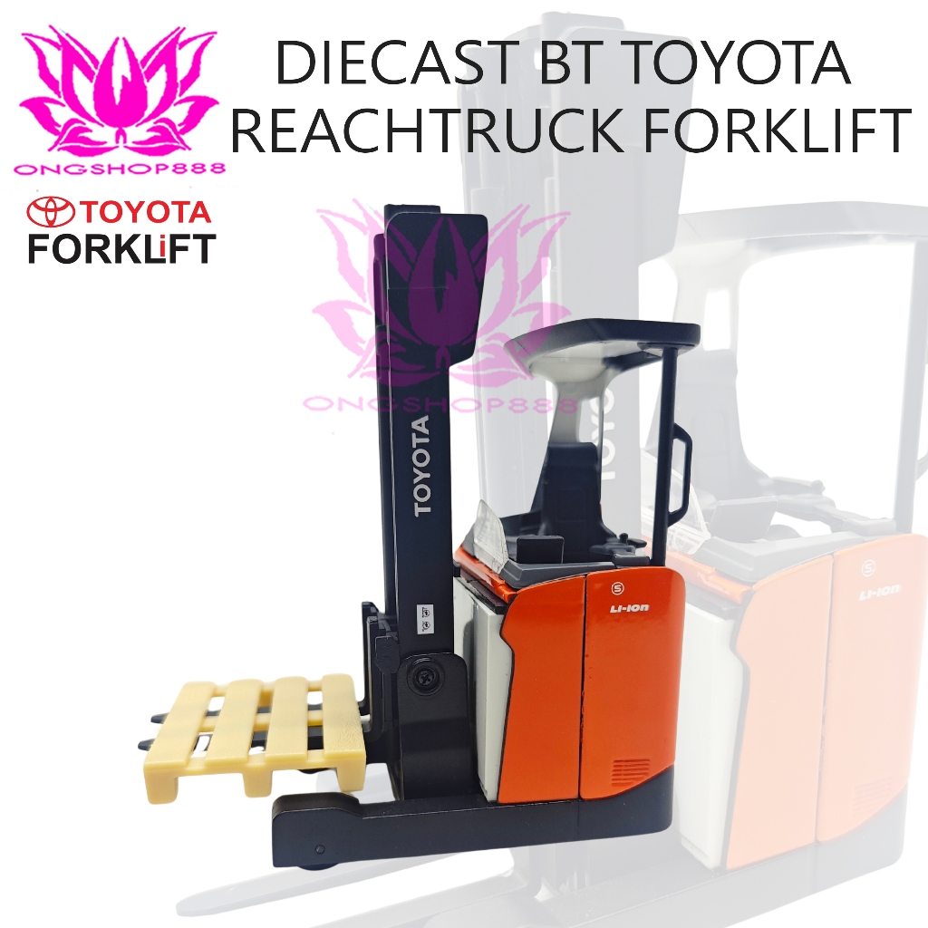 Diecast Toys BT Reflex Toyota Reach Truck Forklift Skala 1:24 Miniature / Aksesoris Koleksi