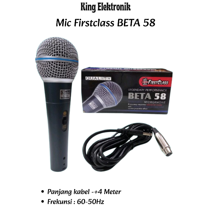 Mic Kabel Dynamic Microphone Mikrofon Firstclass Beta 58