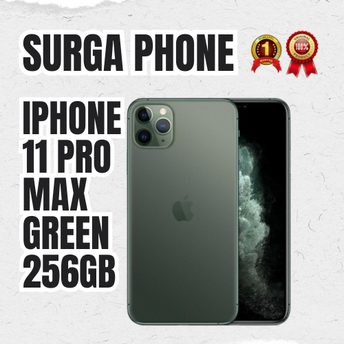 IPHONE 11 PRO MAX GREEN 256GB ORIGINAL BEACUKAI ALL OPERATOR ON