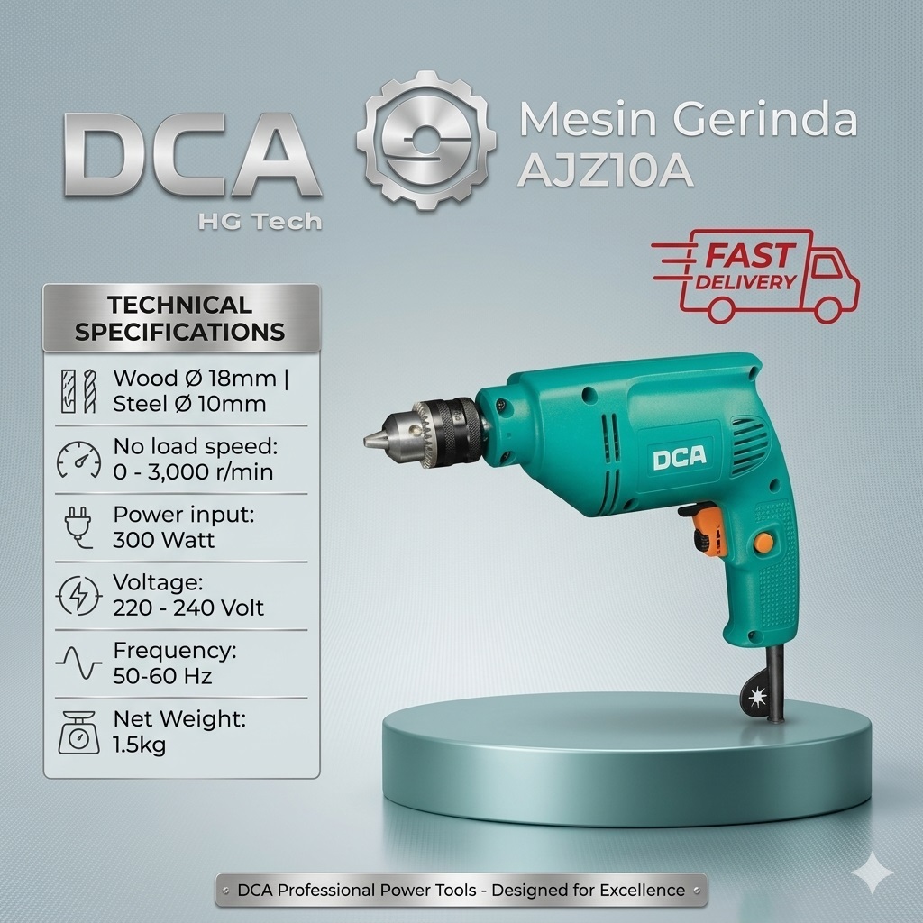 DCA MESIN BOR DRILL 10mm AJZ-10A | DCA MESIN BOR TANGAN LISTRIK DRILL 10 mm AJZ-10A