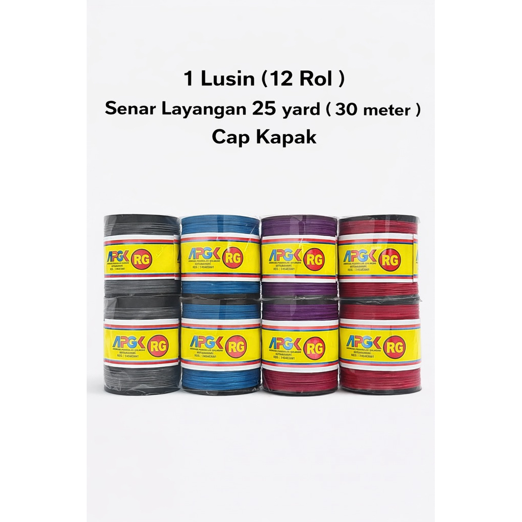 Senar Layangan 25 yard x 12 Rol Grosir Cap Kapak / Gelasan Senar