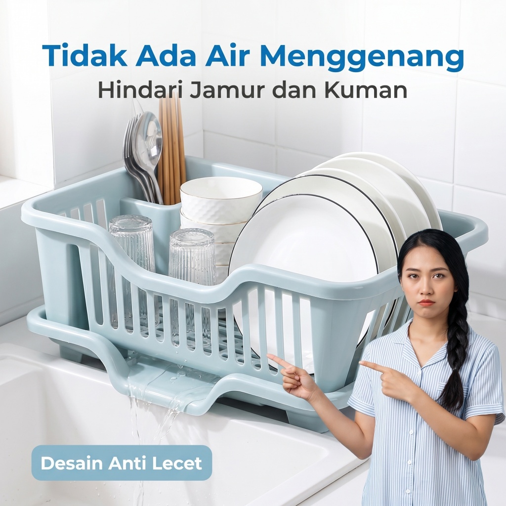 Rak Pengering Piring Plastik /Tempat Tiris/Rak Tiris Piring Plastik/Organizer Dapur
