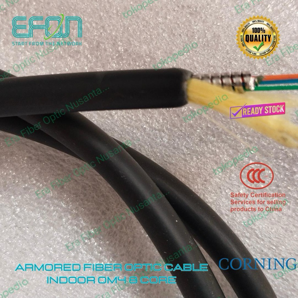 Armored Cable Fiber Optic 12 Core OM4 Multimode 5.0Mm Round Type Meteran/Cable only Panduit TANPA CO