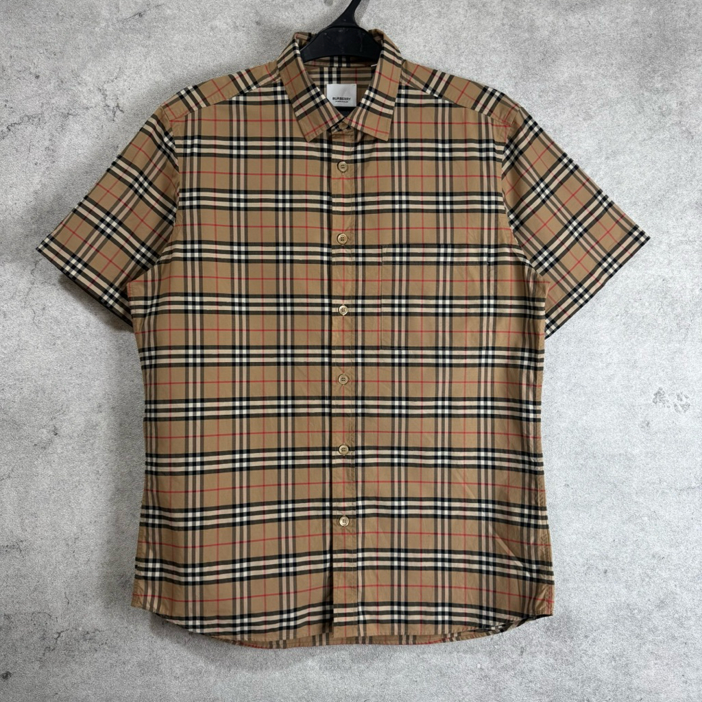 B SIMPSON CHECKED SHORT SLEEVE SHIRT ARCHIVE BEIGE
