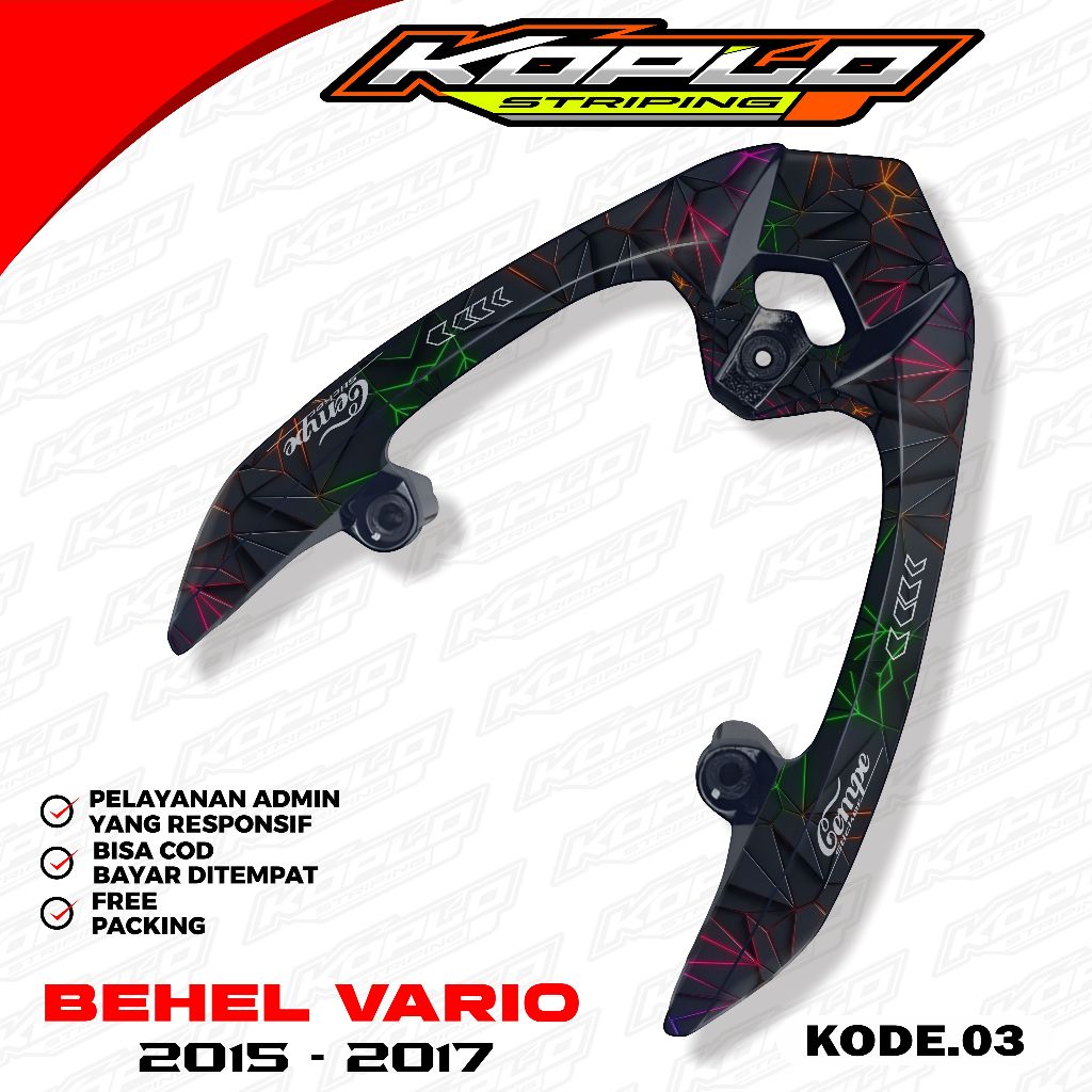 Sticker Pelindung Behel Motor Vario Led 125. Stiker Behel Vario Led Motif Carbon (Tinggal Pasang) KP