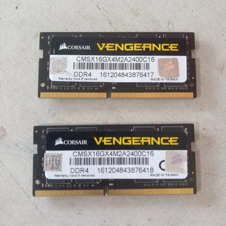 RAM Laptop Corsair Vengeance DDR4 8GB 2400 PC4-19200 Dual Channel Kit CMSX16GX4M2A2400C16 DTG Second