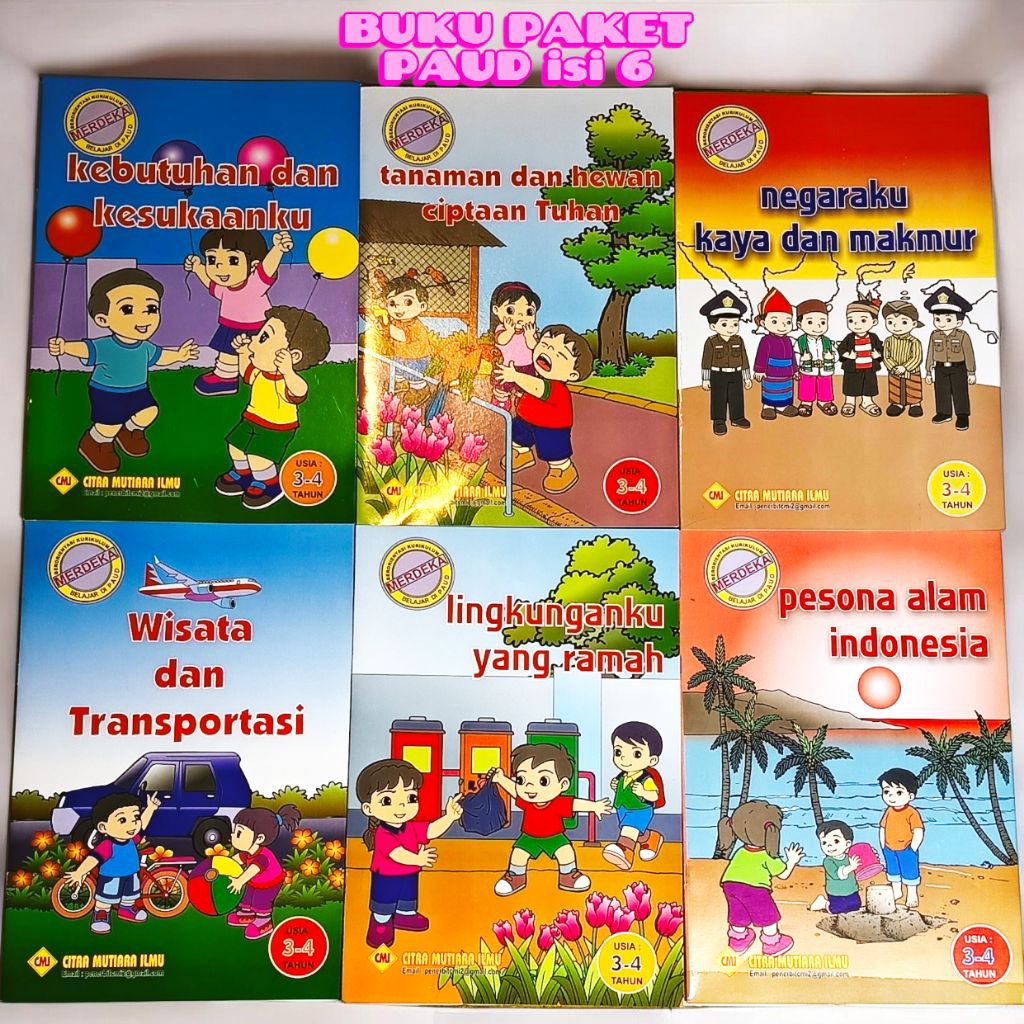 Terbaru PAUD  Buku paket paud isi 6 Buku PAUD kurikulum merdeka PAUD