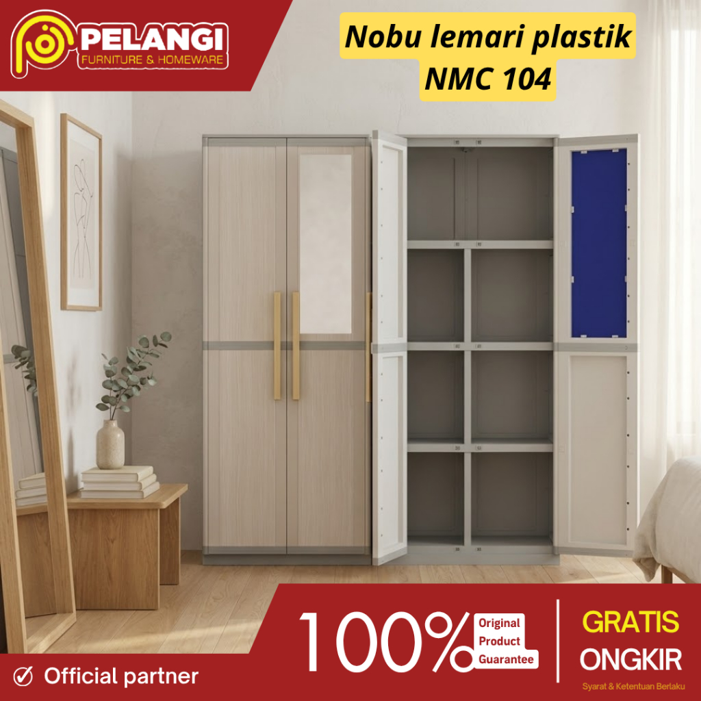 Nobu Lemari Plastik NMC 104 l Lemari Plastik Minimalis l Lemari Plastik Modern Simple