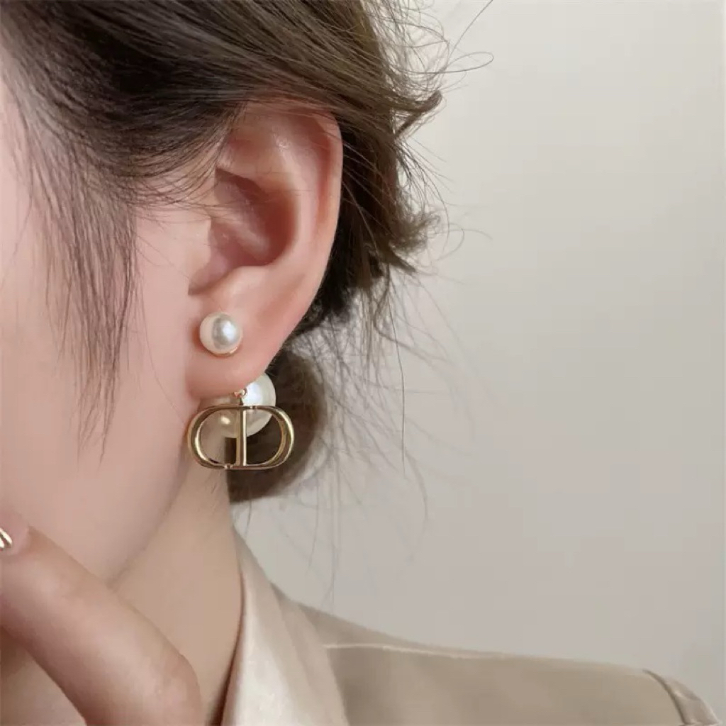 Anting Wanita Trending Mutiara Black Korea Elegant Fashion Style