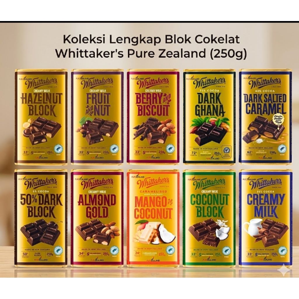 Whittaker's Chocolate - Chocolate Creamy Milk 250g - Chocolate original from New Zealand