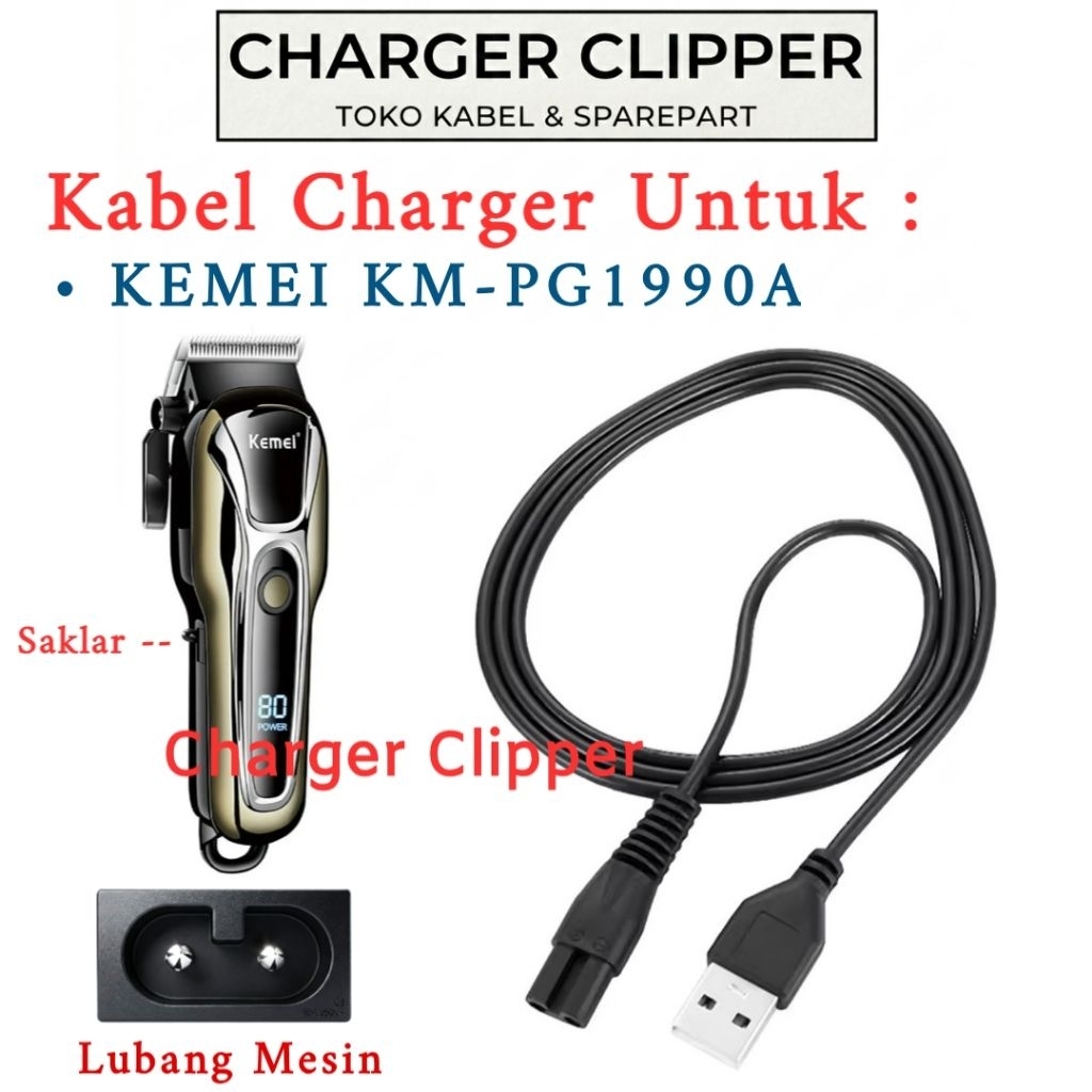 Kabel Kemei 1990 PG1990A Kabel Charger Mesin Cukur Kemei