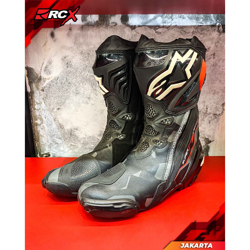 Sepatu Alpinestars Supertech R Black Dark Grey Original Second 2nd Bekas RCX