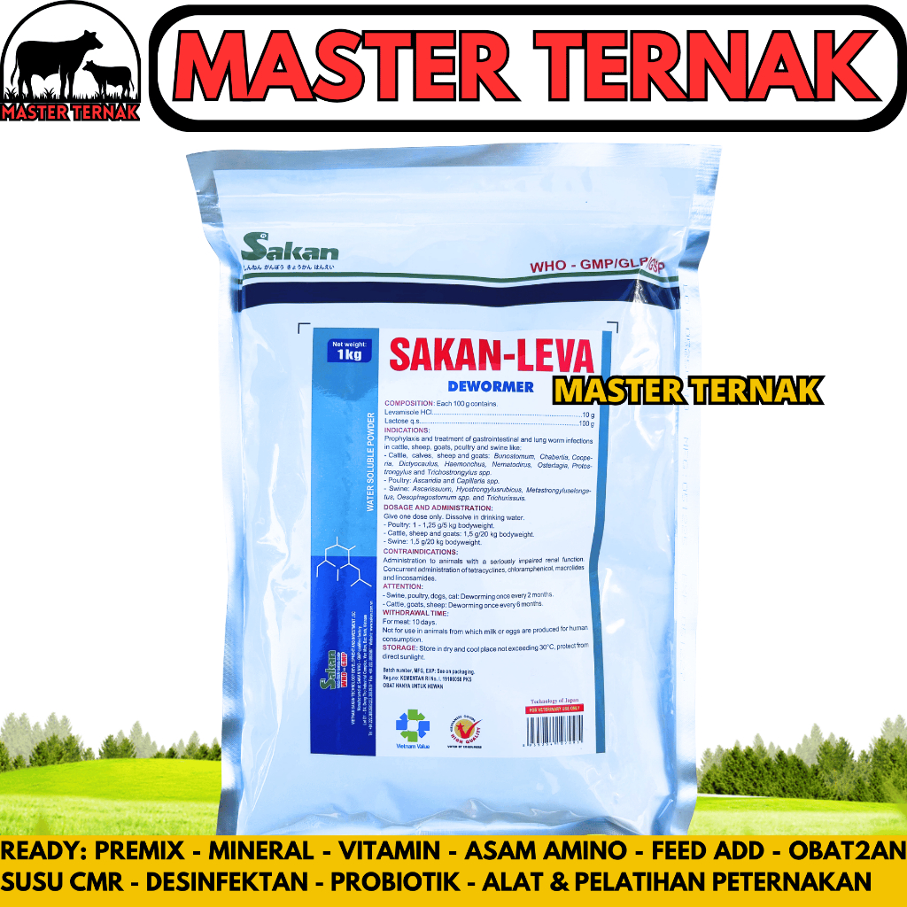 SAKAN LEVA 1 KG - Obat Cacing Ayam Levamisol Ampuh - Like Levamid