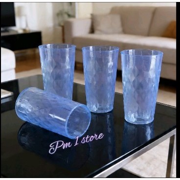 6 PCS GELAS MIKA PLASTIK TERBARU / GELAS MIKA PLASTIK KRISTAL BENING