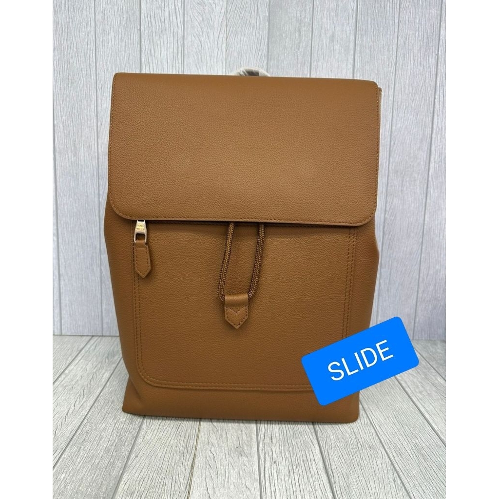 RANSEL BAGPACK BRANDED PRIA L'75110 BROWN LEATHER MIROR VIP