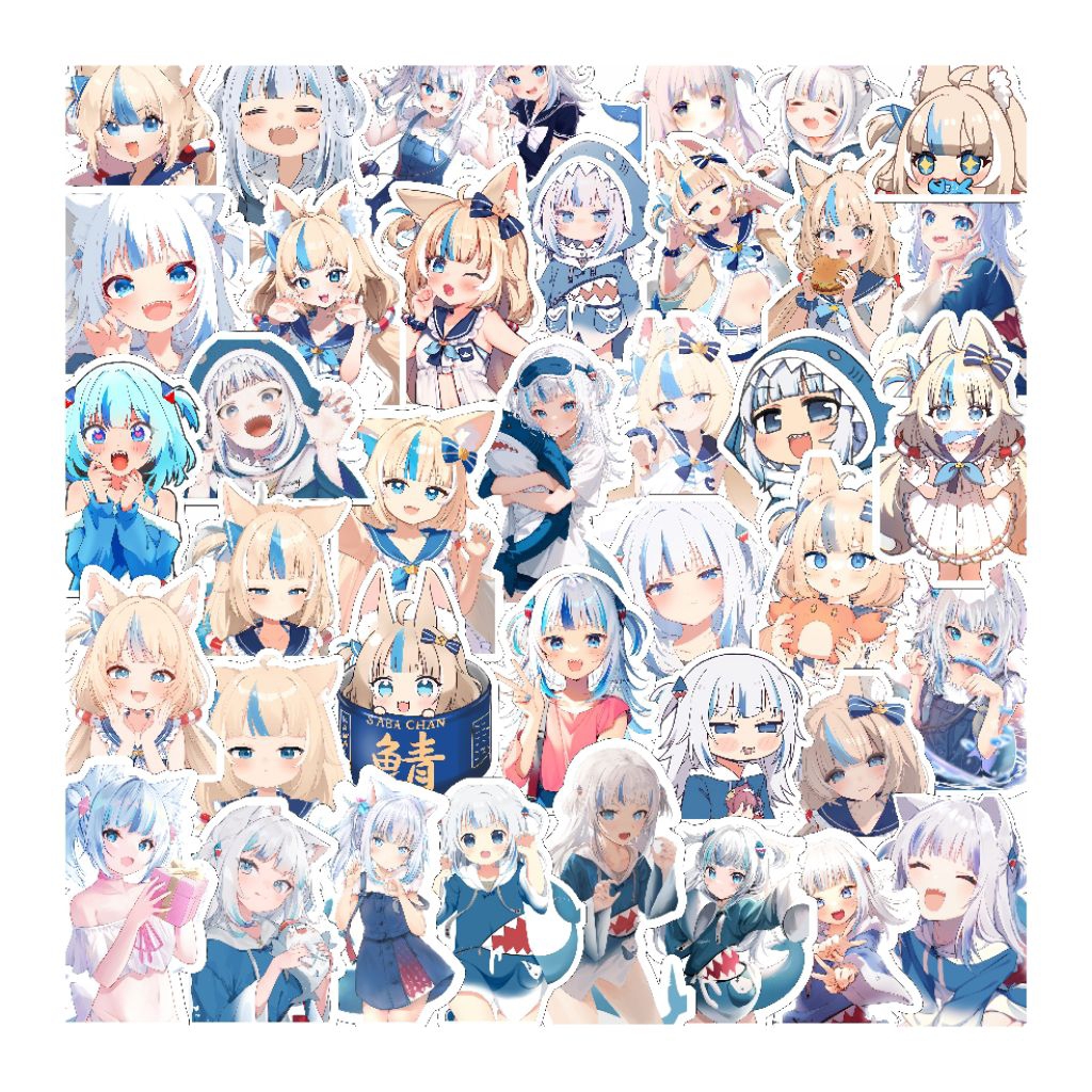 Sticker Gawr Gura Sameko Saba