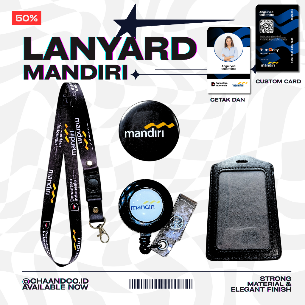 LANYARD MANDIRI DANANTARA / SATU SET LANYARD MANDIRI DANANTARA TERMURAH -Ready stok langsung kirim h
