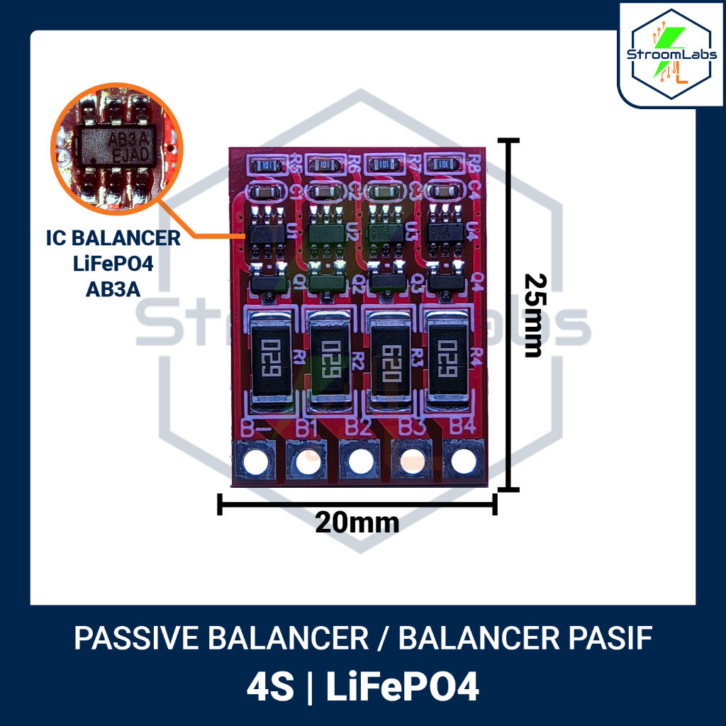 BALANCER PASSIVE 4S BATERAI LIFEPO4 3.2V 4 SERI 12.8V/14.6V PENYEIMBANG PASIF EKUALISER EQUALIZER