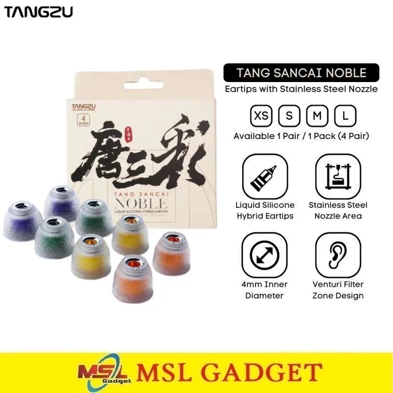 TANGZU Tang Sancai Noble Stainless Steel Eartips Replacement For In Ear Monitor IEM Earphone Karet S