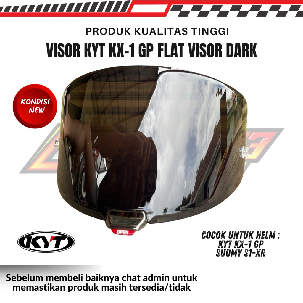 Visor Helm KYT KX-1 GP/SUOMY S1-XR Dark Flat Visor ORIGINAL