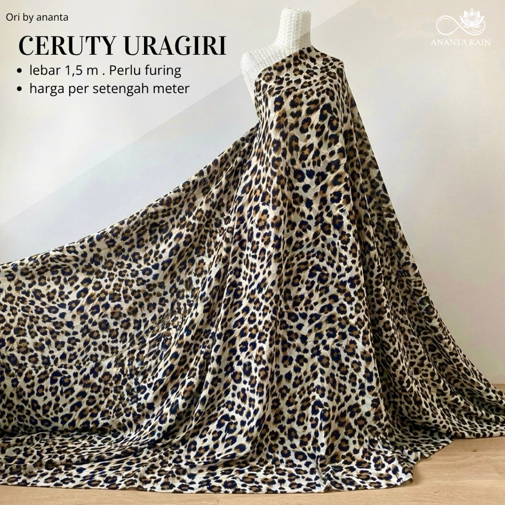 kain ceruty uragiri motif leopard - kain sifon uragiri