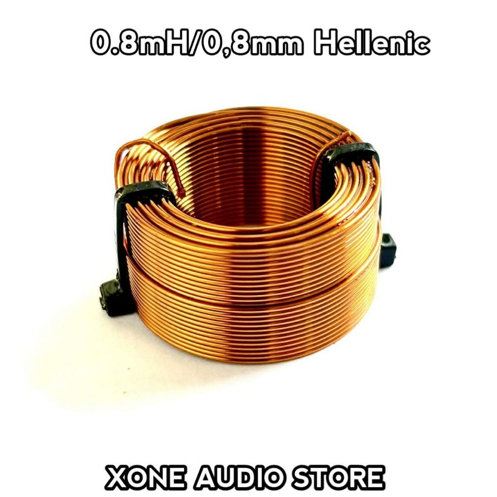 Coil induktor lilitan crossover 800uh 0.8mH kawat 0.8mm Hellenic