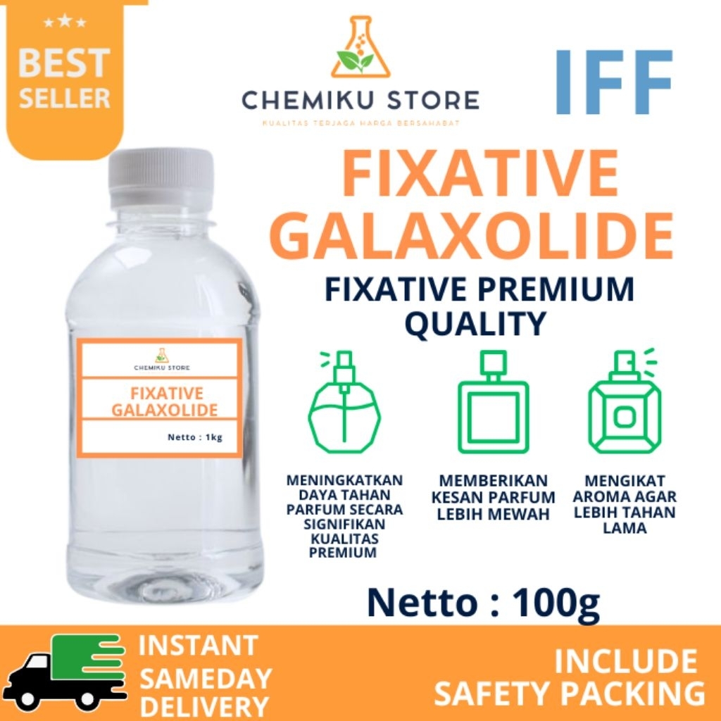 Fixative Galaxolide IFF 100% Murni 100g / GALAXOLIDE IFF / FIXATIVE PARFUM / BAHAN PARFUM TAHAN LAMA