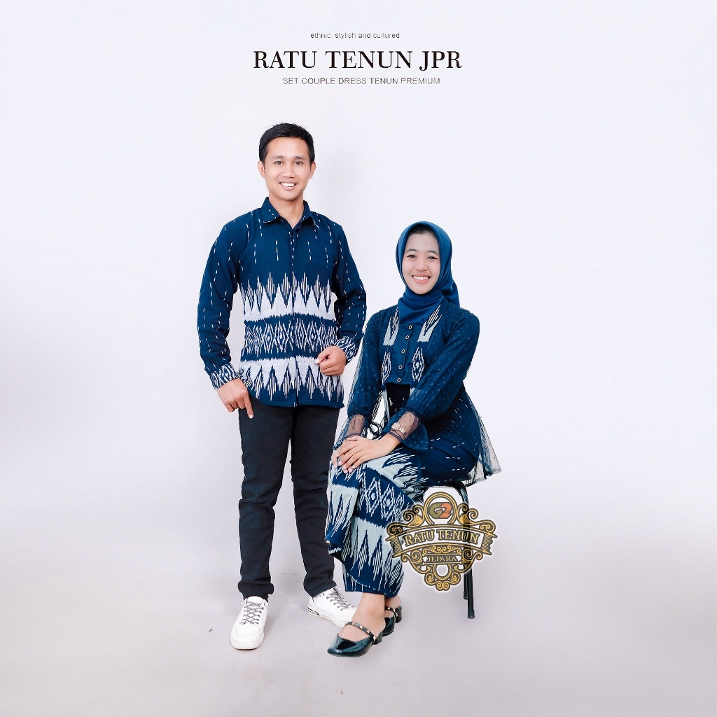 SET KEBAYA TENUN SALVIA NAVI, Baju kondangan, baju tunangan, kebaya wisuda, baju bridesmaids