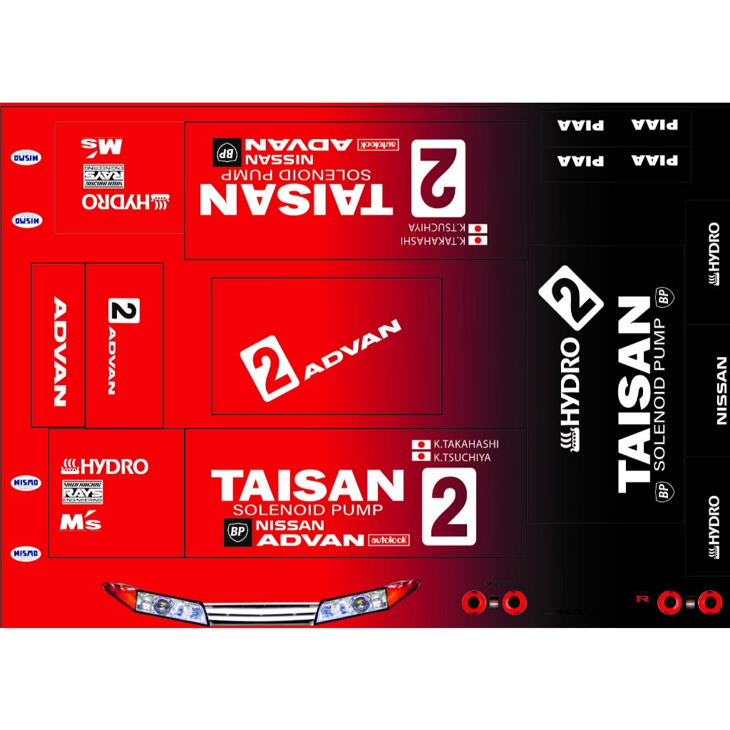 Decal Hotwheels White Toner Universal 1:64 NISSAN R32 TAISAN