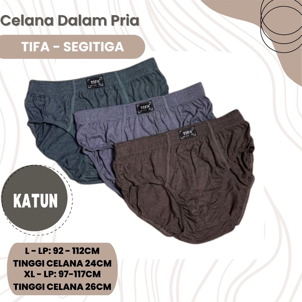 CELANA DALAM PRIA Segituga - Pakaian dalam ekonomis lembut nyaman dingin Karet Eslastis CD TIFA 840