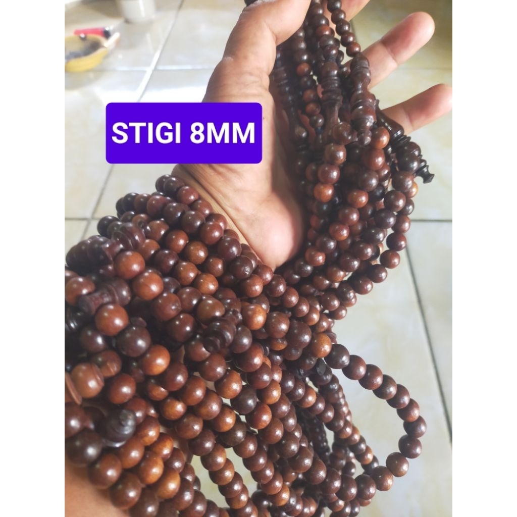 tasbih stigi wulung super 8mm 99 butir /kayu stigi asli