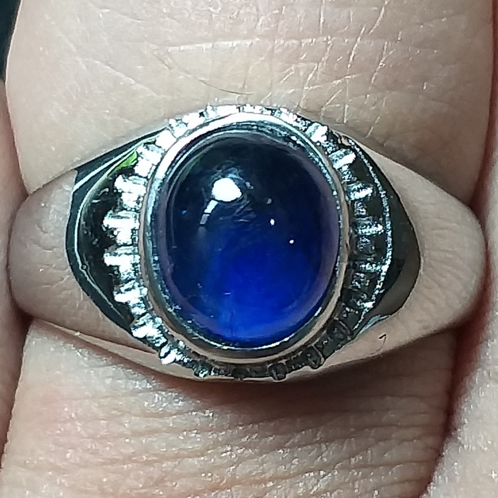 Cincin Blue Sapphire Tanzania / Madagascar Natural & Murah
