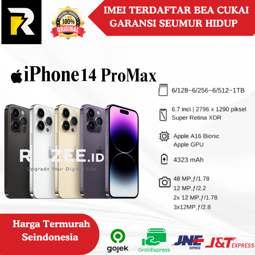IPhone 14 PROMAX IMEI Terdaftar Sinyal Permanen Second Original 100% Bergaransi BC