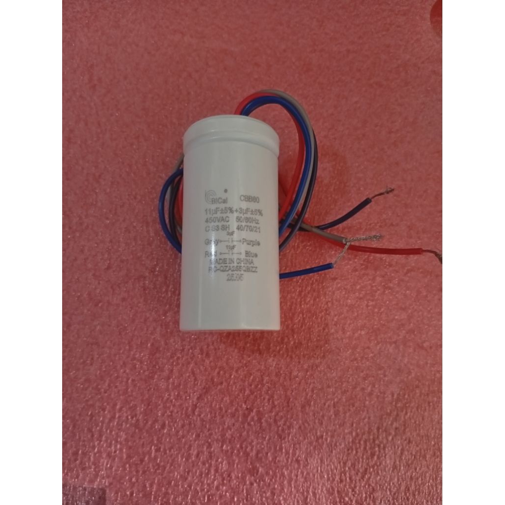 Capasitor Mesin Cuci Dua Tabung Bicai Original Sharp CBB60A 11+3Uf