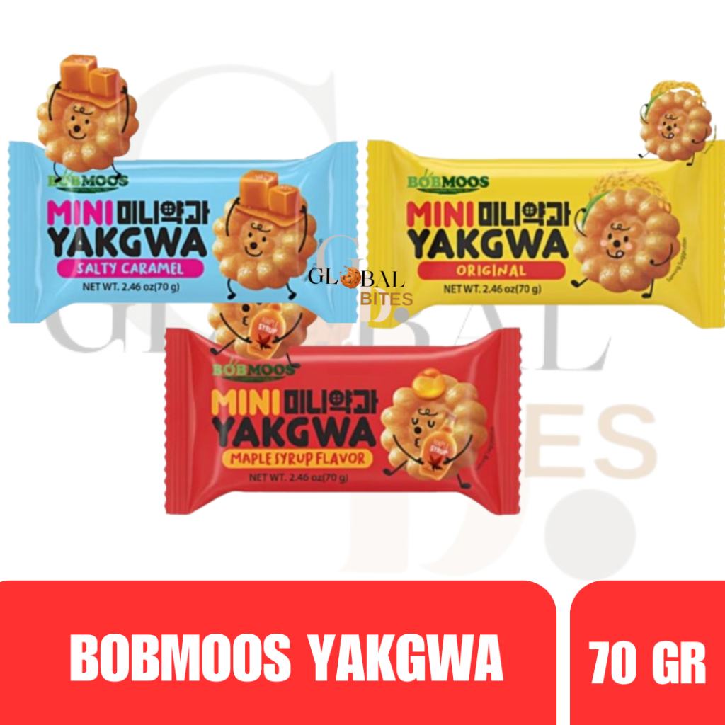Bobmoos Mini Yakgwa Original Maple Syrup Salty Caramel – Korean Honey Cookie 70 gr