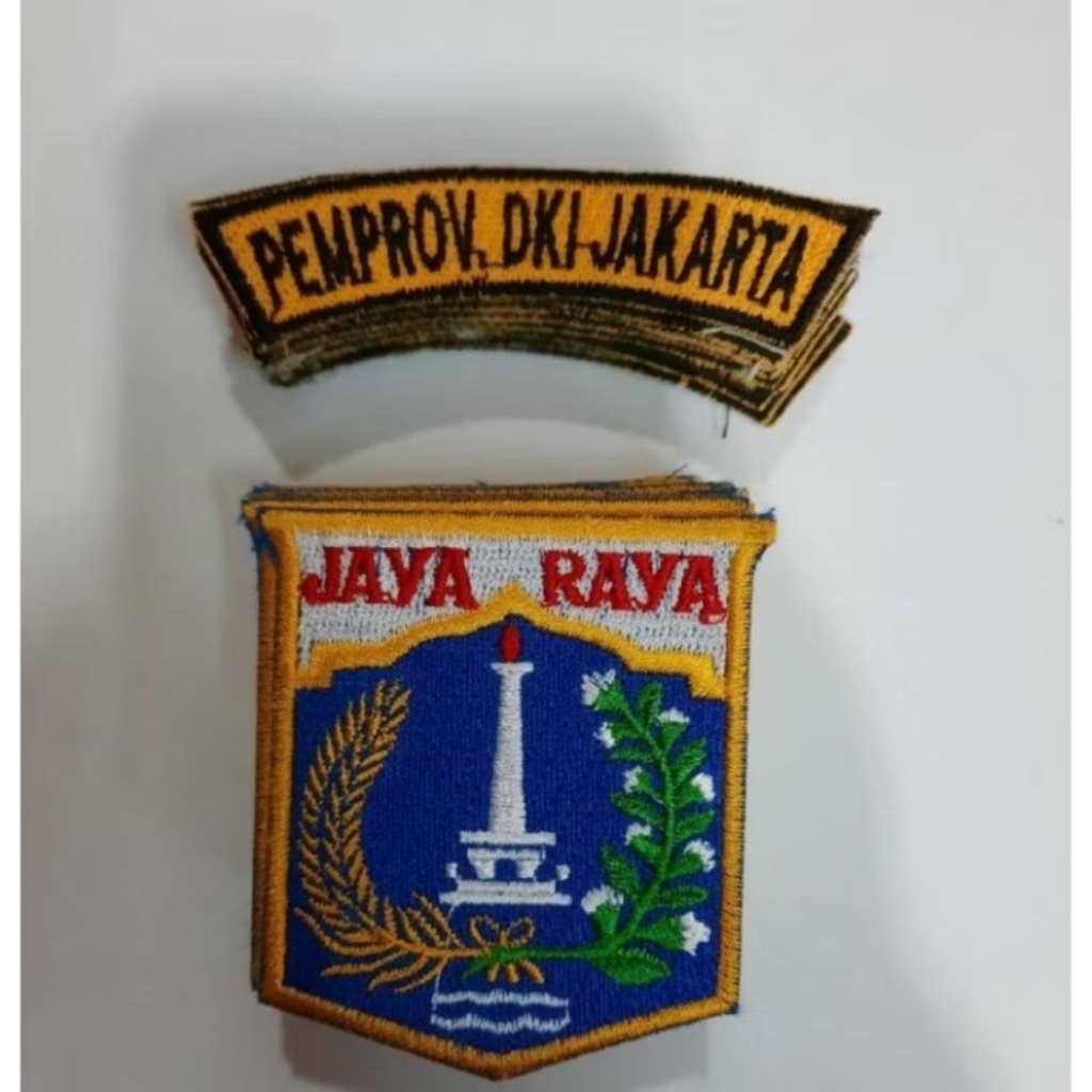 Badge Logo JAYA RAYA / DKI + Lokasi PEMPROV DKI Bordir Komputer