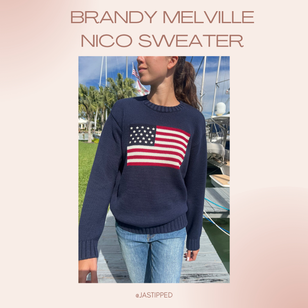 [READY STOCK] Brandy Melville Nico American Flag Sweater