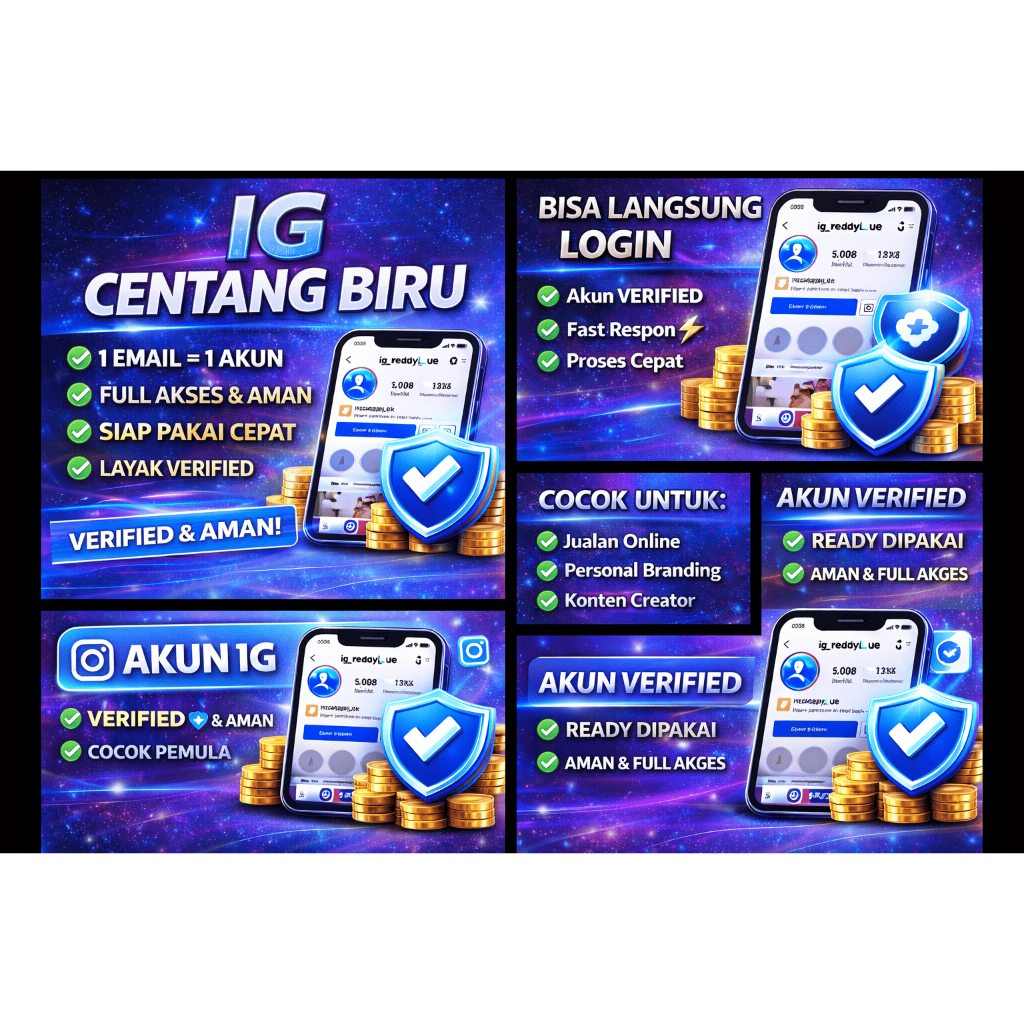 Akun Verifikasi IG (Centang Biru) Full Akses Aman Siap Pakai Cepat Real & Aktif