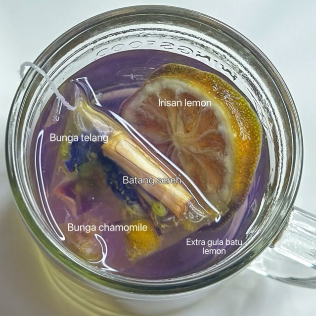 Teh telang chamomile sereh lemon