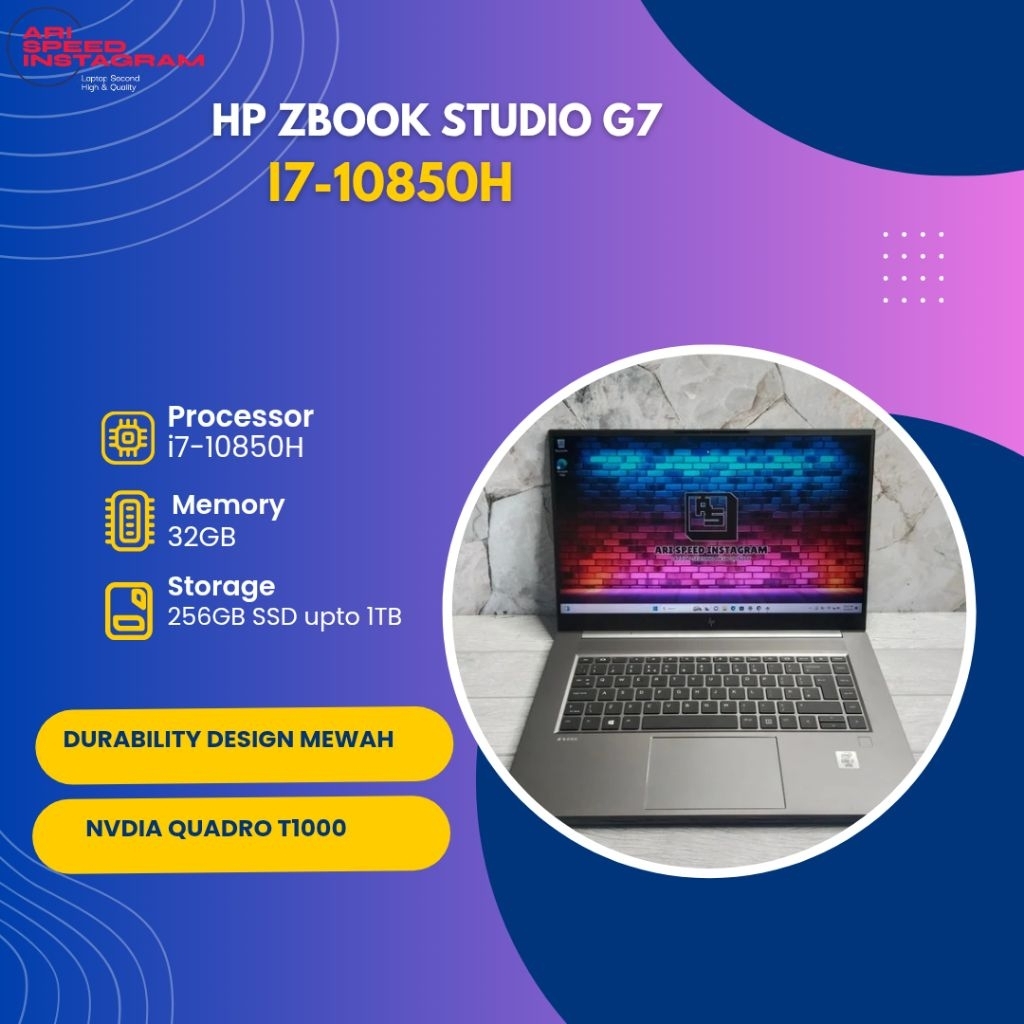 HP ZBOOK STUDIO G7 i7-10850H/RAM 32GB/SSD 1TB NVME/QUADRO T1000