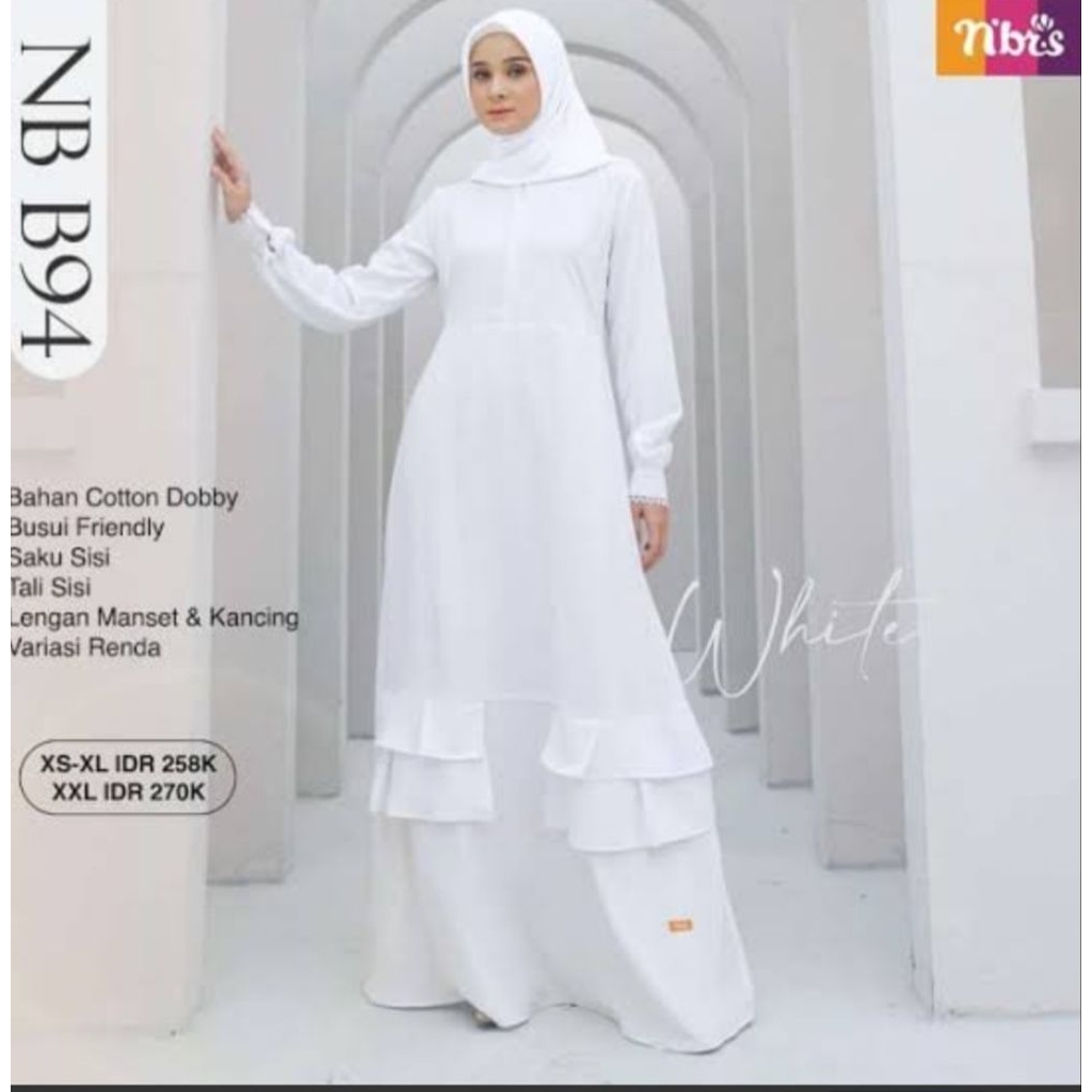 NB B94 gamis nibras white