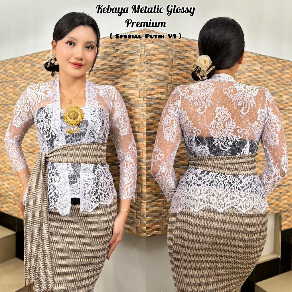 Kebaya jadi brokat putih ori premium