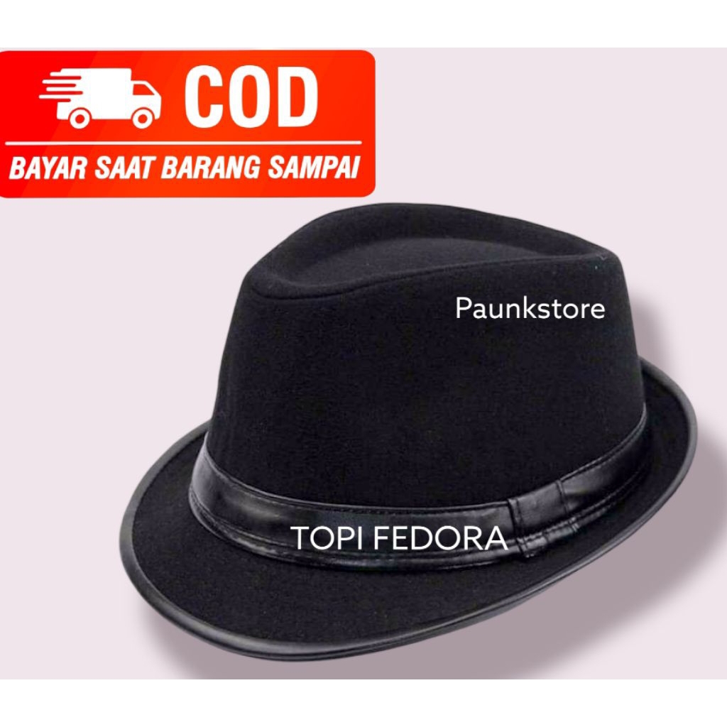 Topi Fedora Pria Kulit Asli Domba/ Topi Laken pria/Topi pria kulit/topi fedora kulit/ Topi fedora pr
